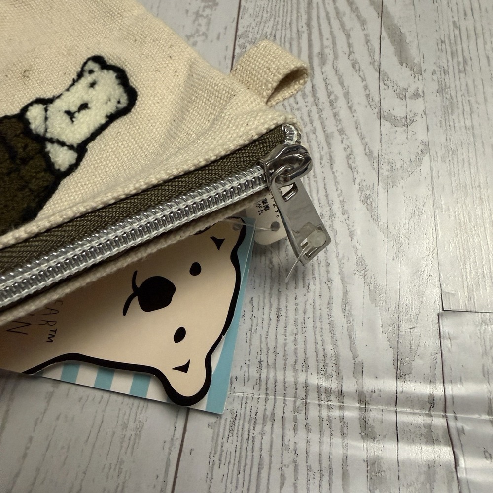 Polar Bear Benjamin Embroidered Canvas Zipper Pouch Tokyo Japan Parka / Jacket - Picture 2 of 8